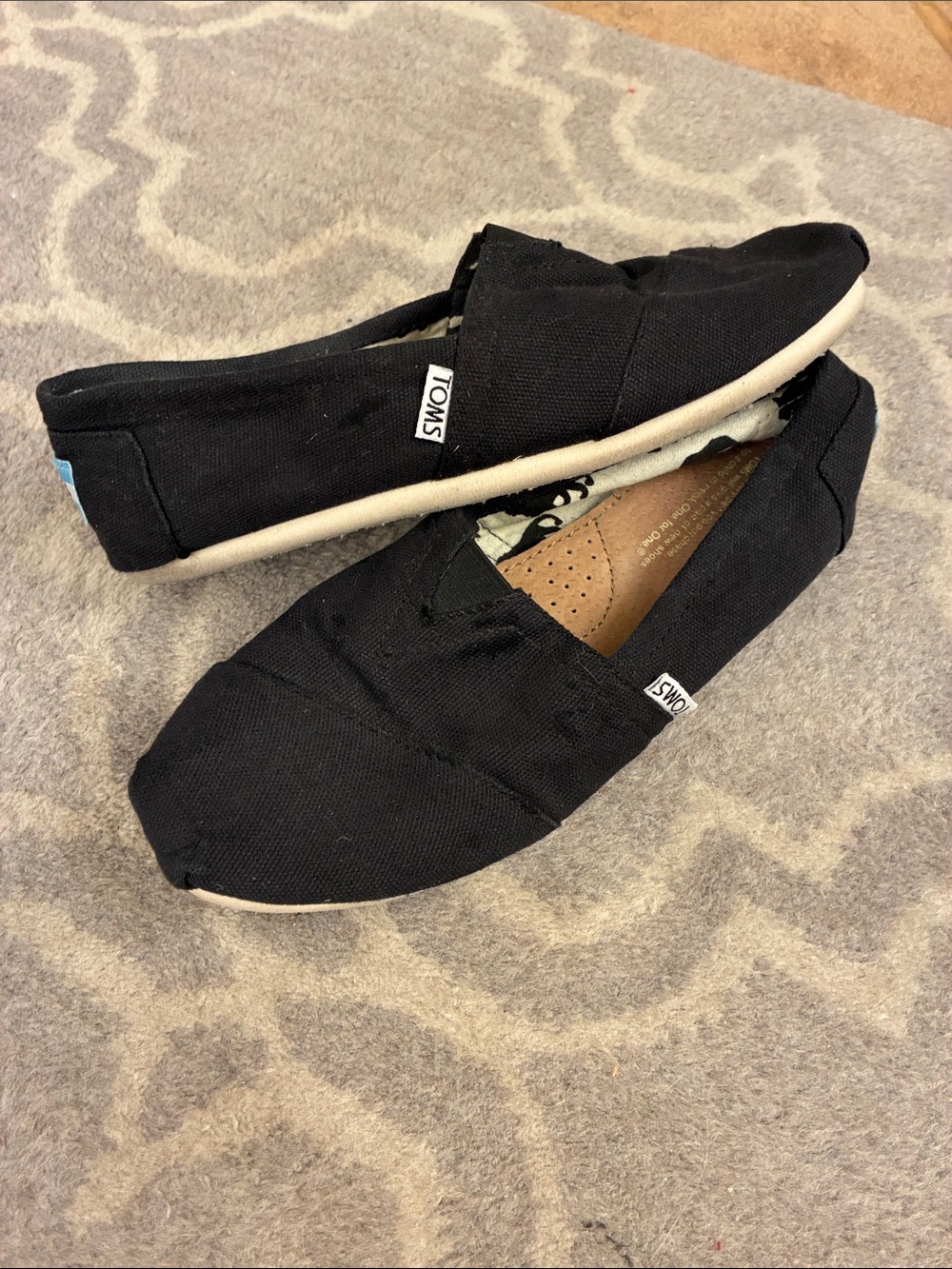 Toms Black Canvas Slip-On Shoes